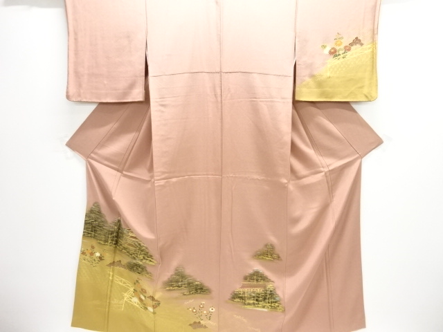 JAPANESE KIMONO / HOMONGI / SCENERY OF PAGODA